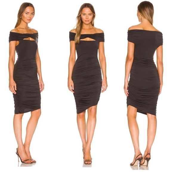 Jonathan Simkhai Standard Dress NWT Divya Slinky Jersey Cap Sleeve Twist dress - Picture 1 of 6